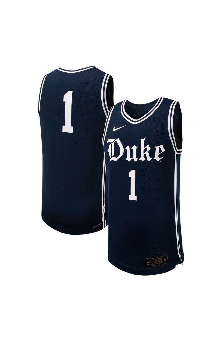 Nike Men's Nike #1 Black Duke Blue Devils Replica Basketball Jersey, Main, color, 