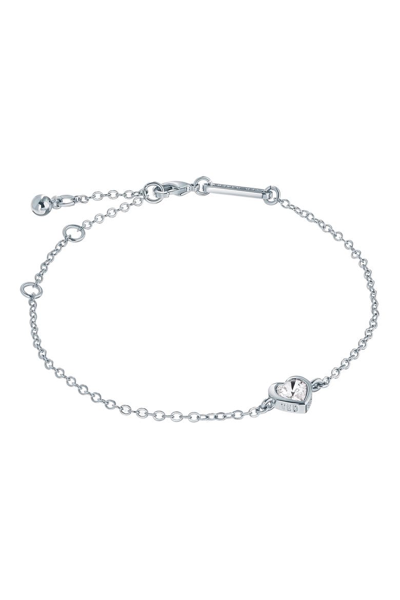 Hansa Crystal Heart Bracelet, Alternate, color, SILVER TONE CLEAR CRYSTAL