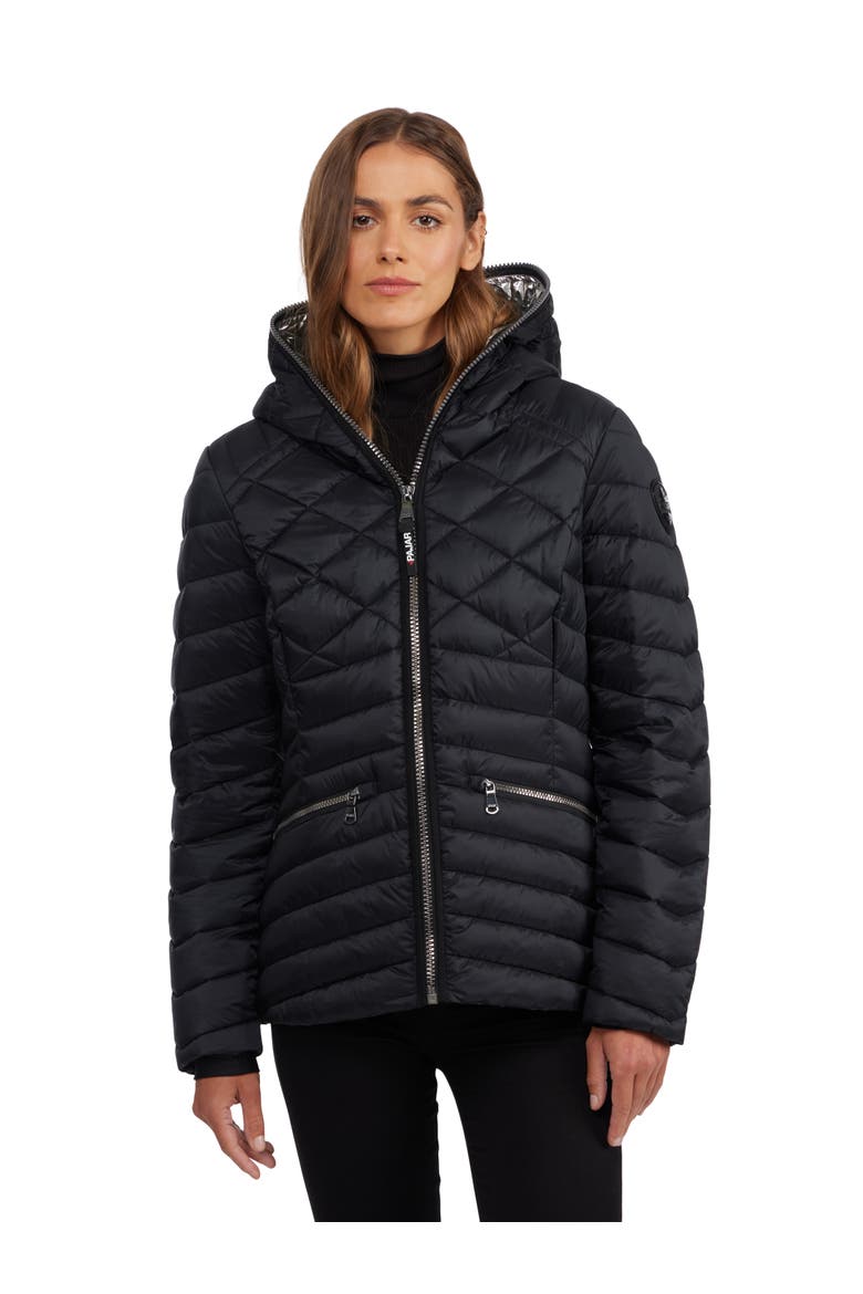 Nyota Lightweight Mixed-Diamond Quilted Packable Jacket, Main, color, Black