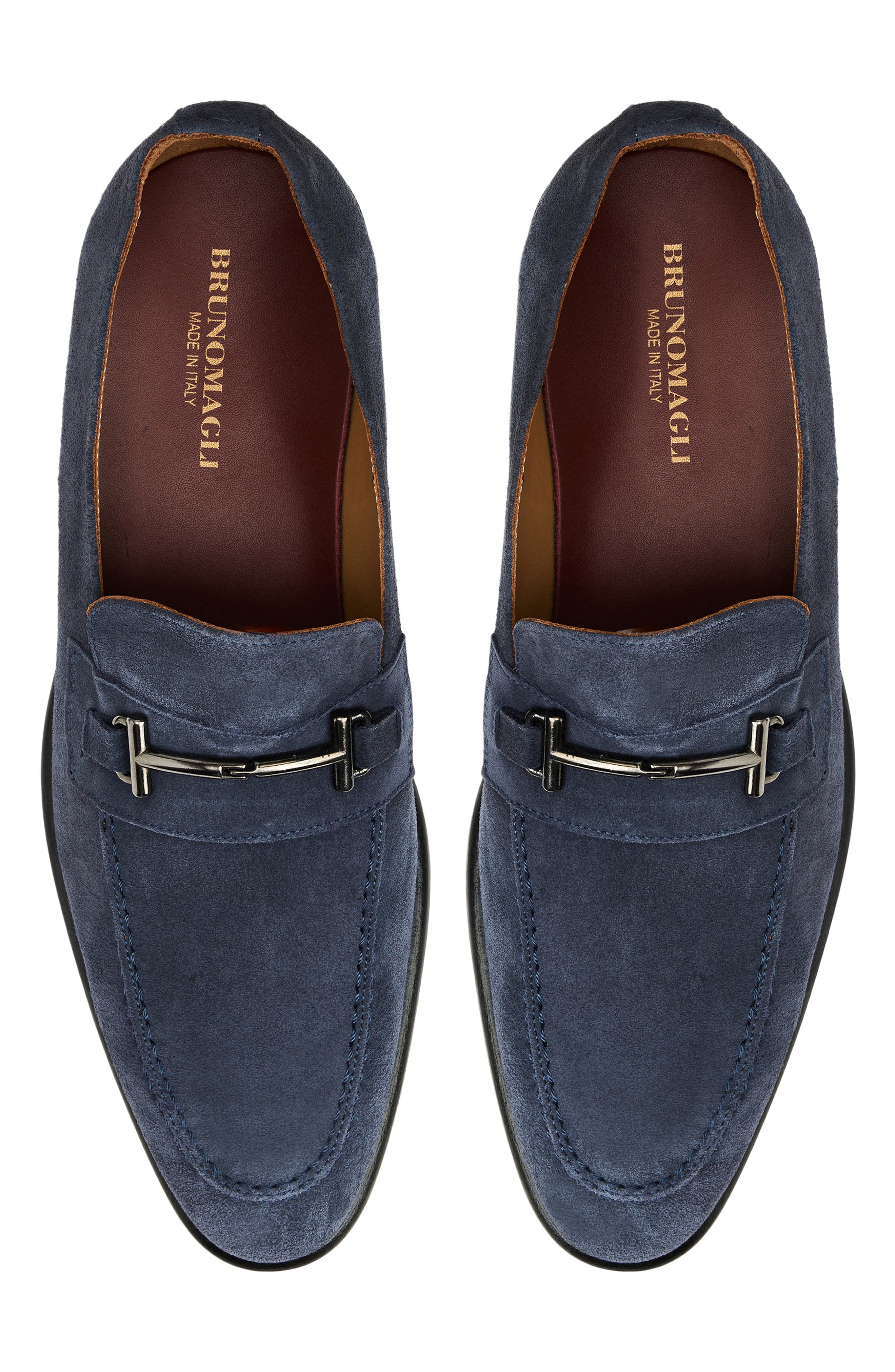 Bruno Magli Sante Leather Bit Loafer, Alternate, color, Navy Suede