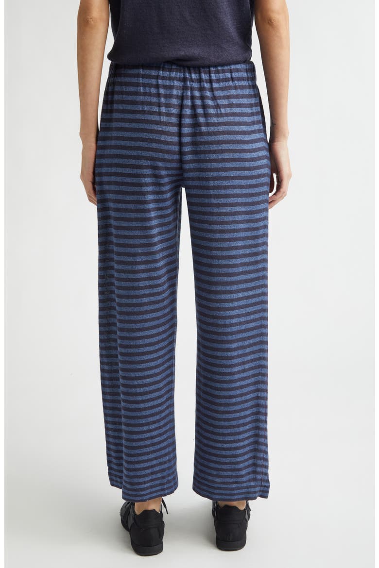 Mabo Stripe Pull-On Linen Pants, Alternate, color, DENIM/ INK
