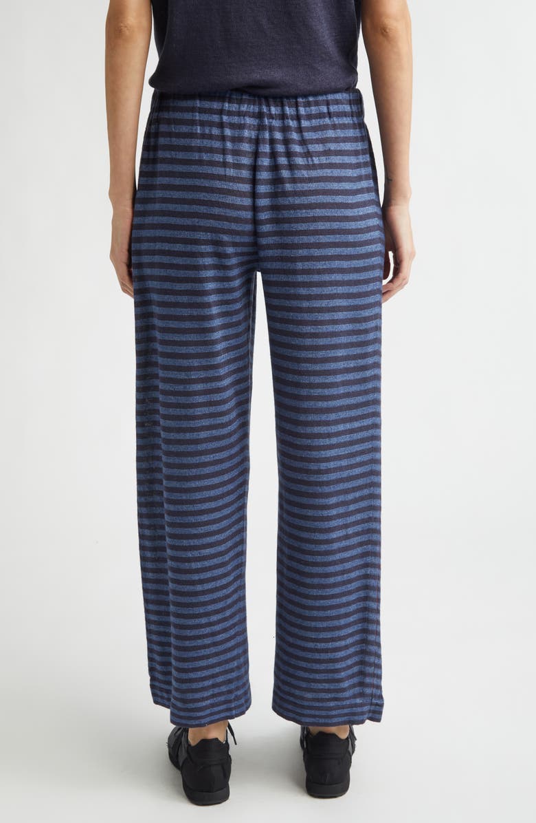 YanYan Mabo Stripe Pull-On Linen Pants, Alternate, color, Denim/ Ink