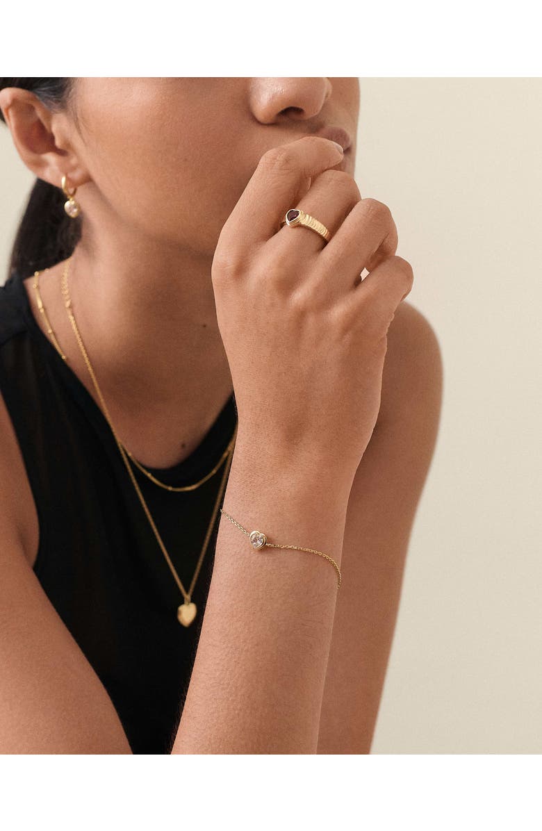 Edge of Ember Heart White Sapphire Bracelet, Alternate, color, White Sapphire