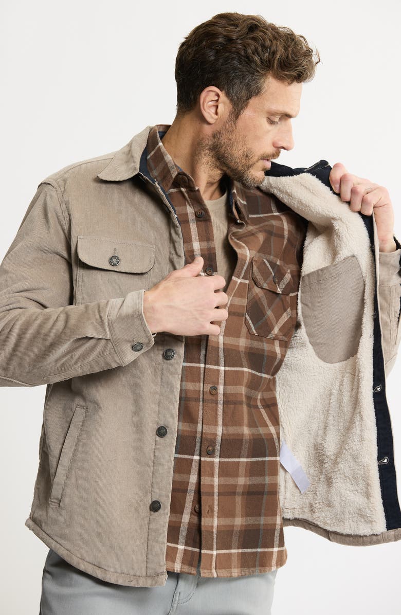 JACHS Stretch Cotton Corduroy Faux Shearling Lined Jacket, Alternate, color, Off White