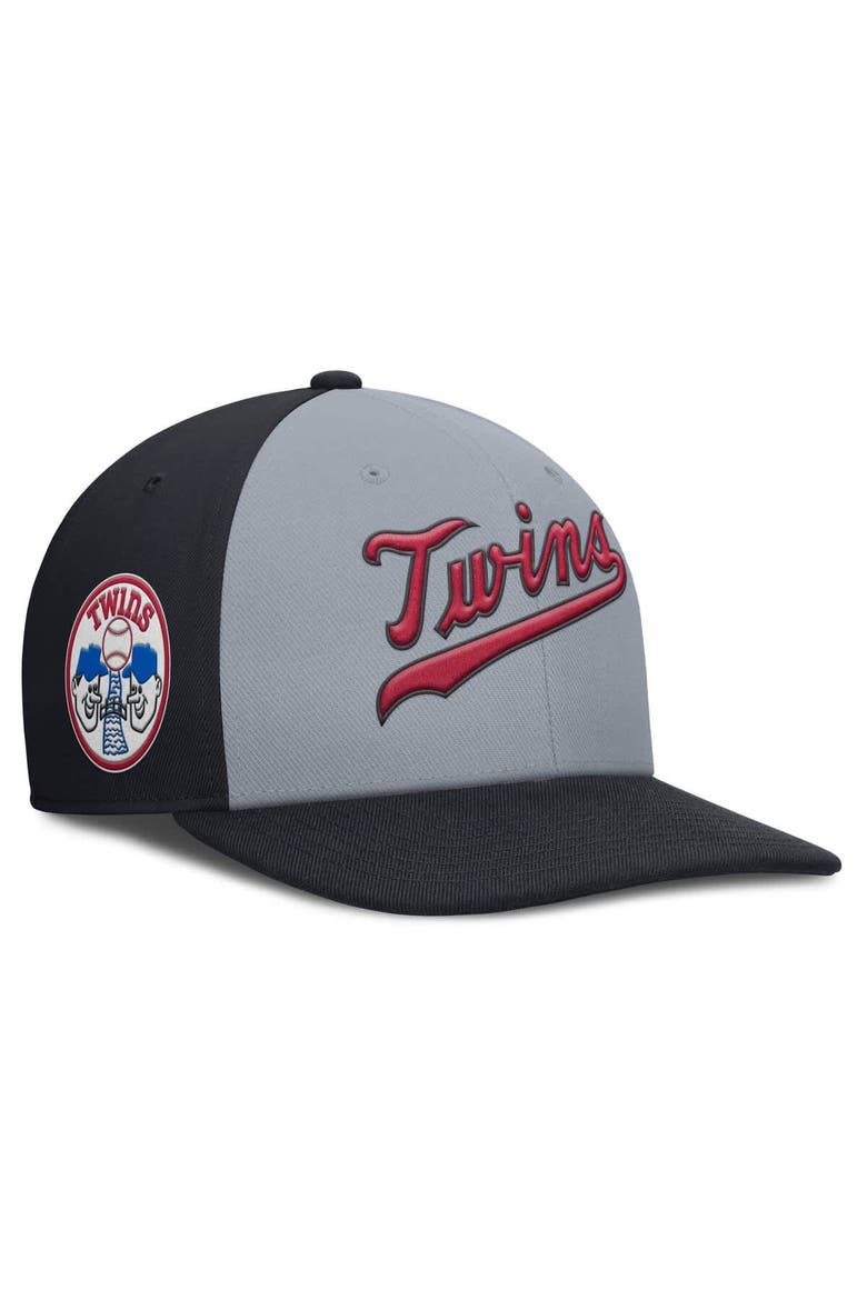 Men's Nike Gray/Navy Minnesota Twins Pro Performance Snapback Hat, Main, color, Gray