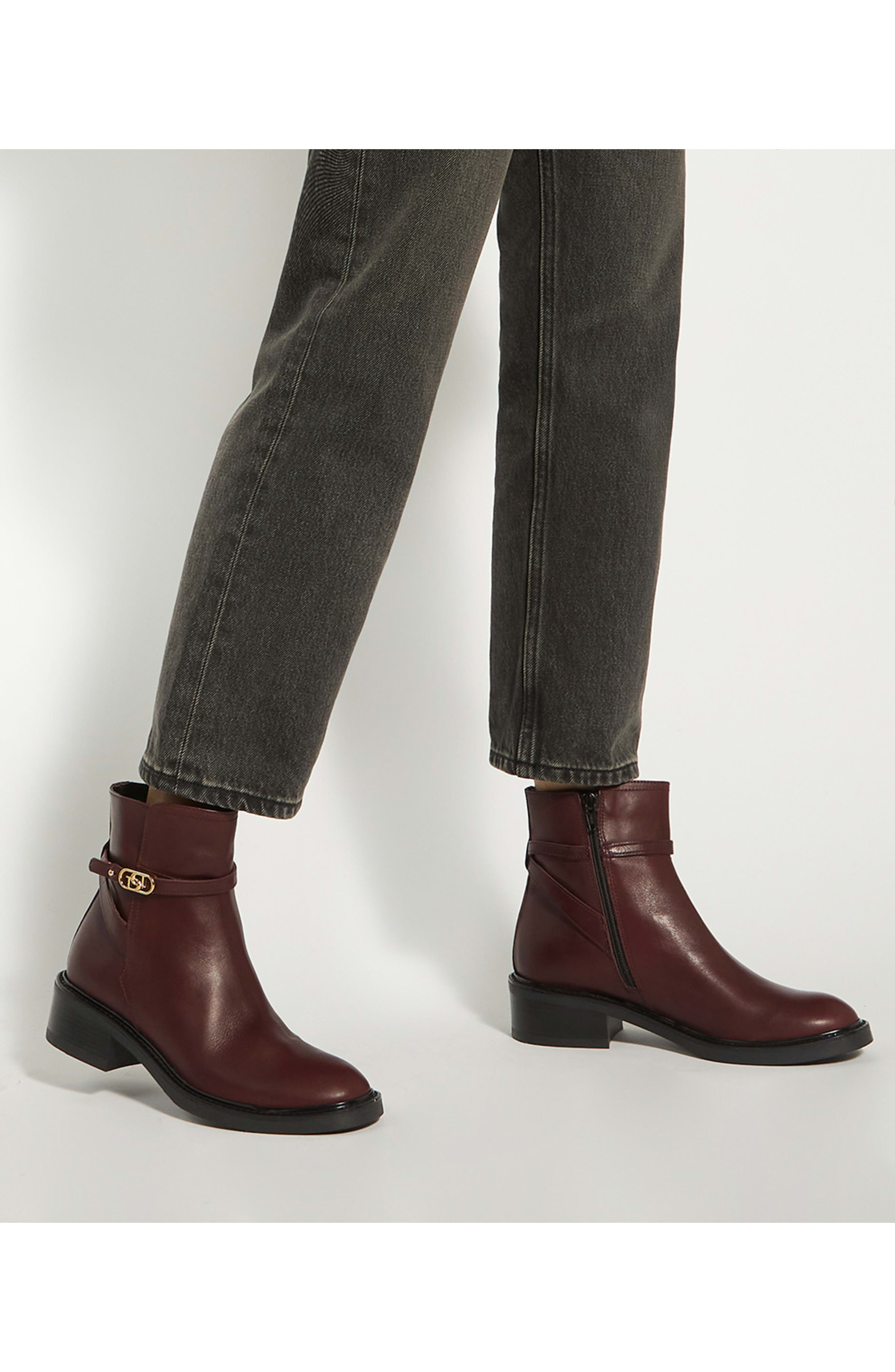 Dune London Praising Bootie, Alternate, color, Burgundy