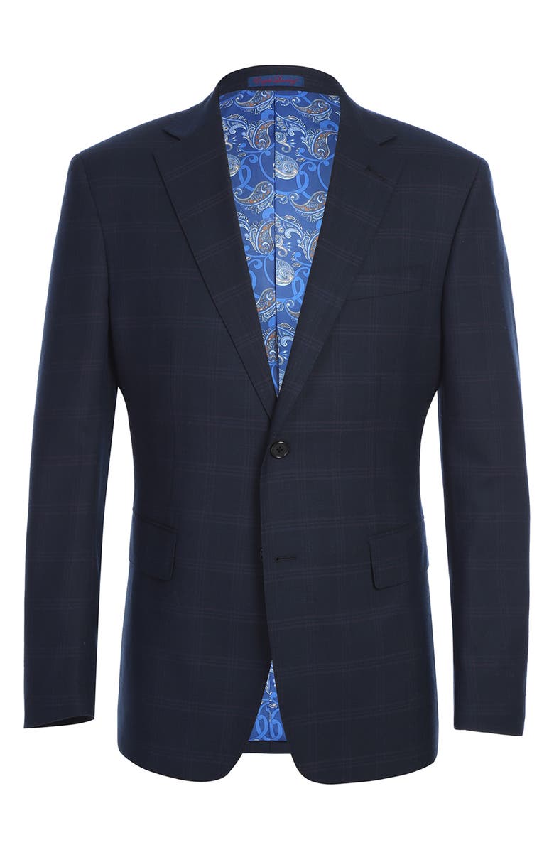 English Laundry Trim Fit Solid Two-Piece Suit, Alternate, color, Navy