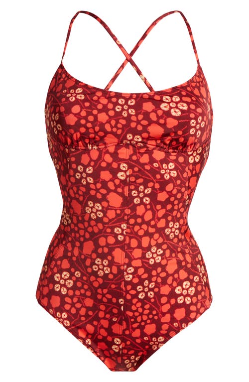 Shop Ulla Johnson Positano One-piece Swimsuit In Coral
