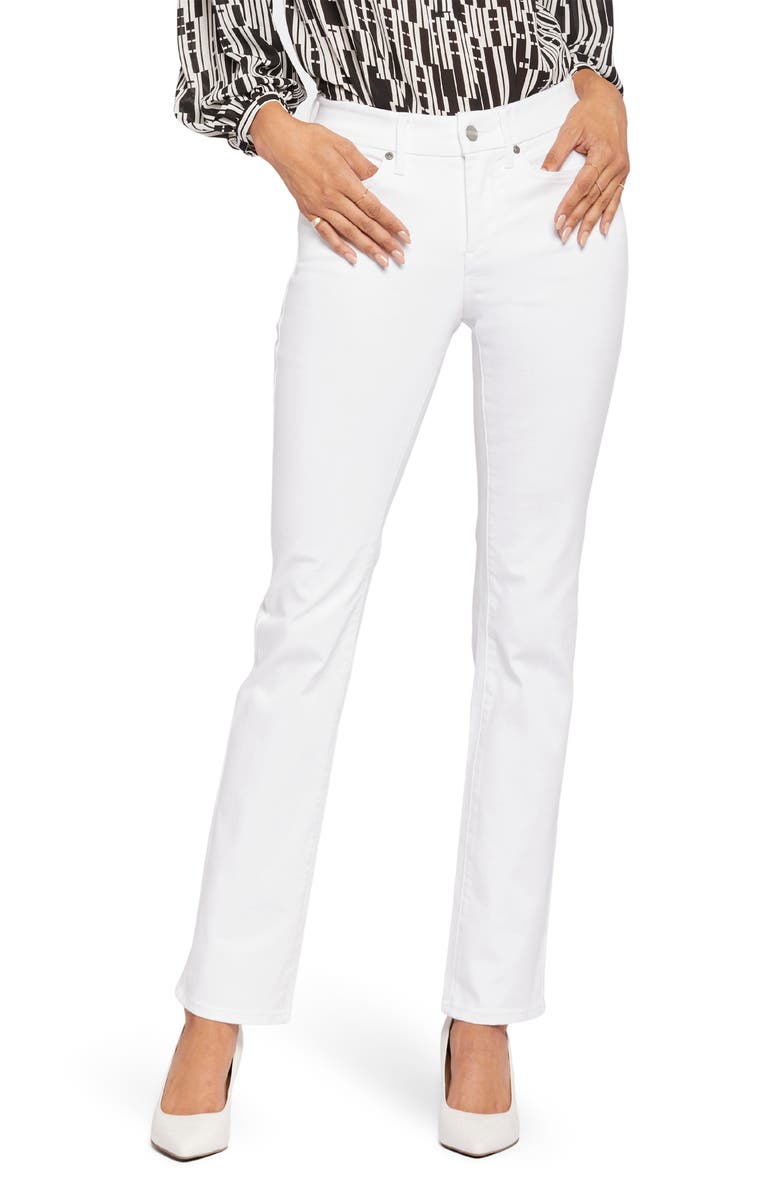 NYDJ Marilyn Waist Match Straight Leg Jeans, Main, color, Optic White
