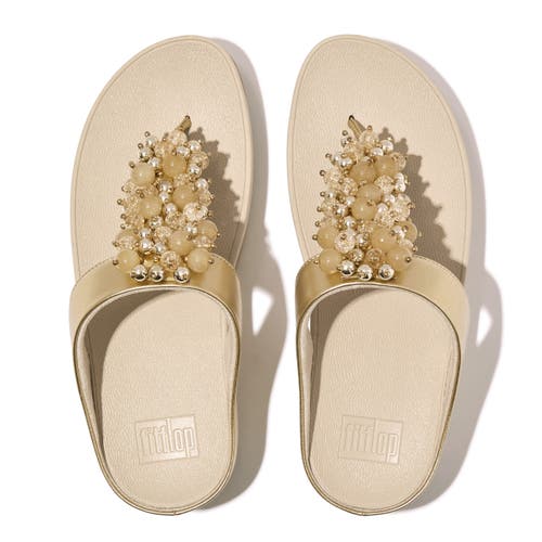 Fitflop Fino Bauble-bead Toe-post Sandals In Silver