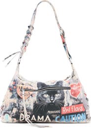 Desigual Large Mixed Print Denim Tote