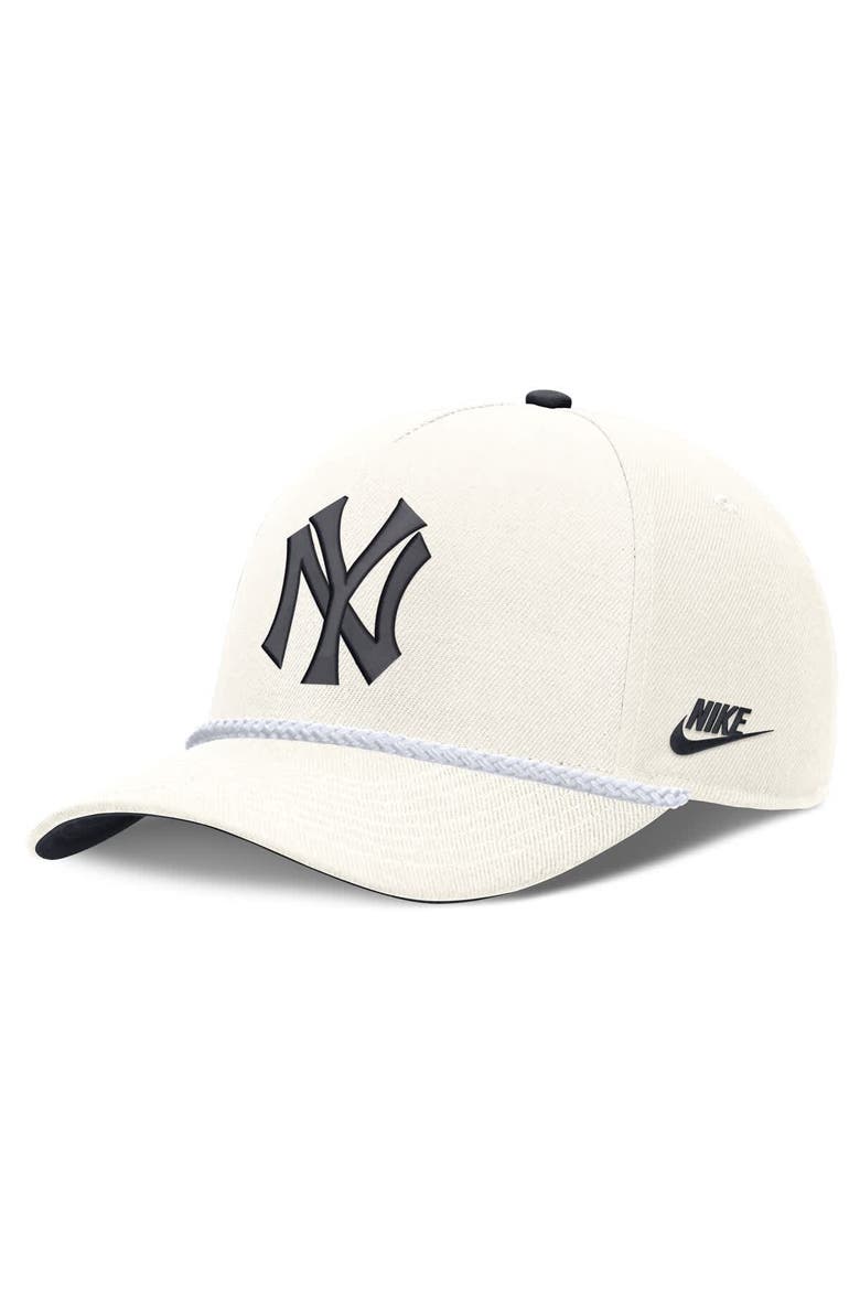 Men's Nike Cream New York Yankees Cooperstown Rise Adjustable Hat, Main, color, Cream