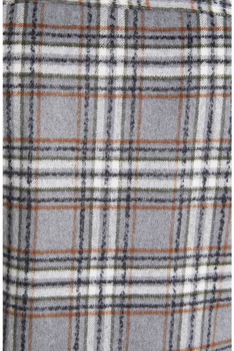 Xanetta Plaid Shirt Jacket, Alternate, color, GREY