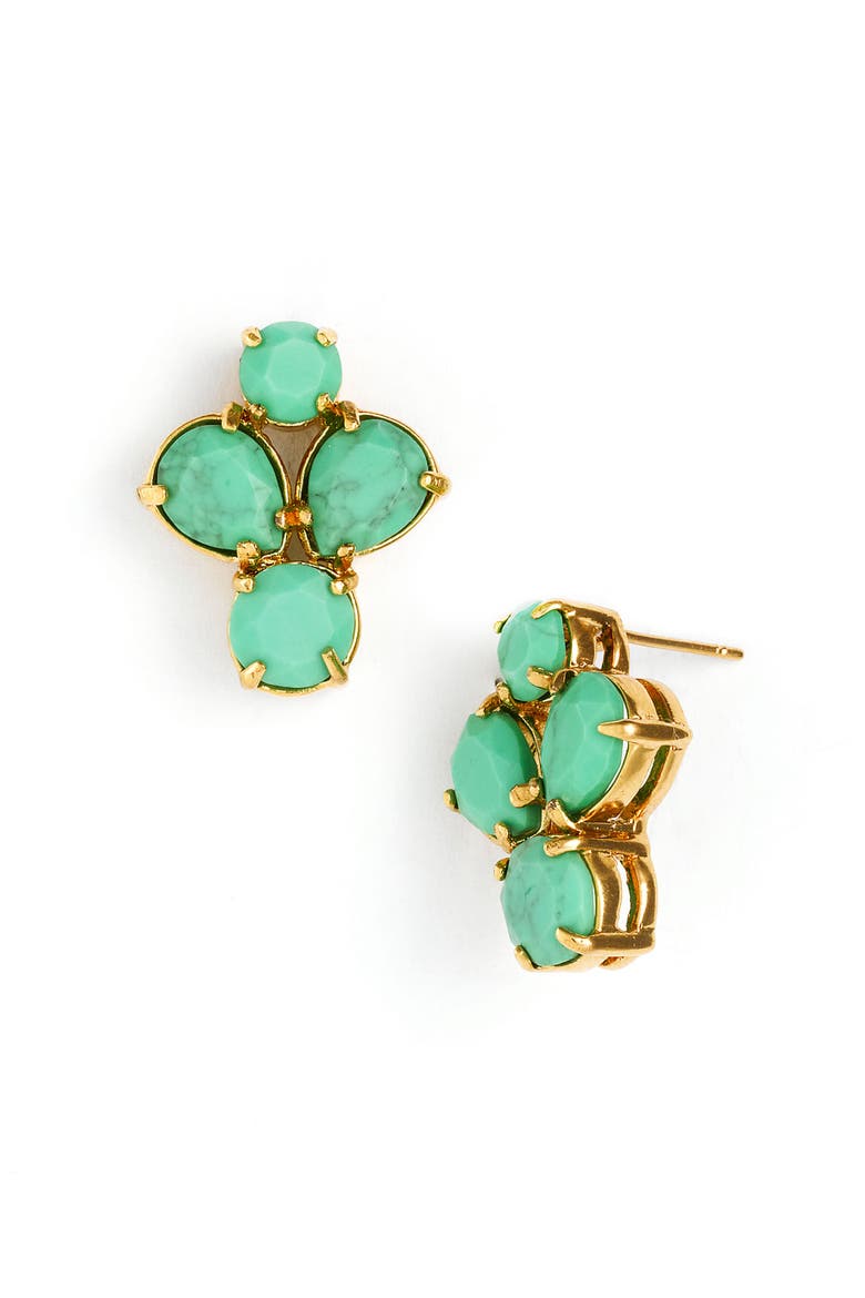 'fiorella' cluster stud earrings, Main, color, BRIGHT GREEN