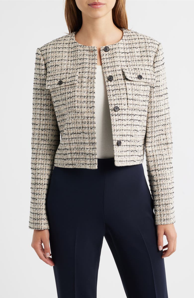 Theory Tweed Jacket, Main, color, Black Multi
