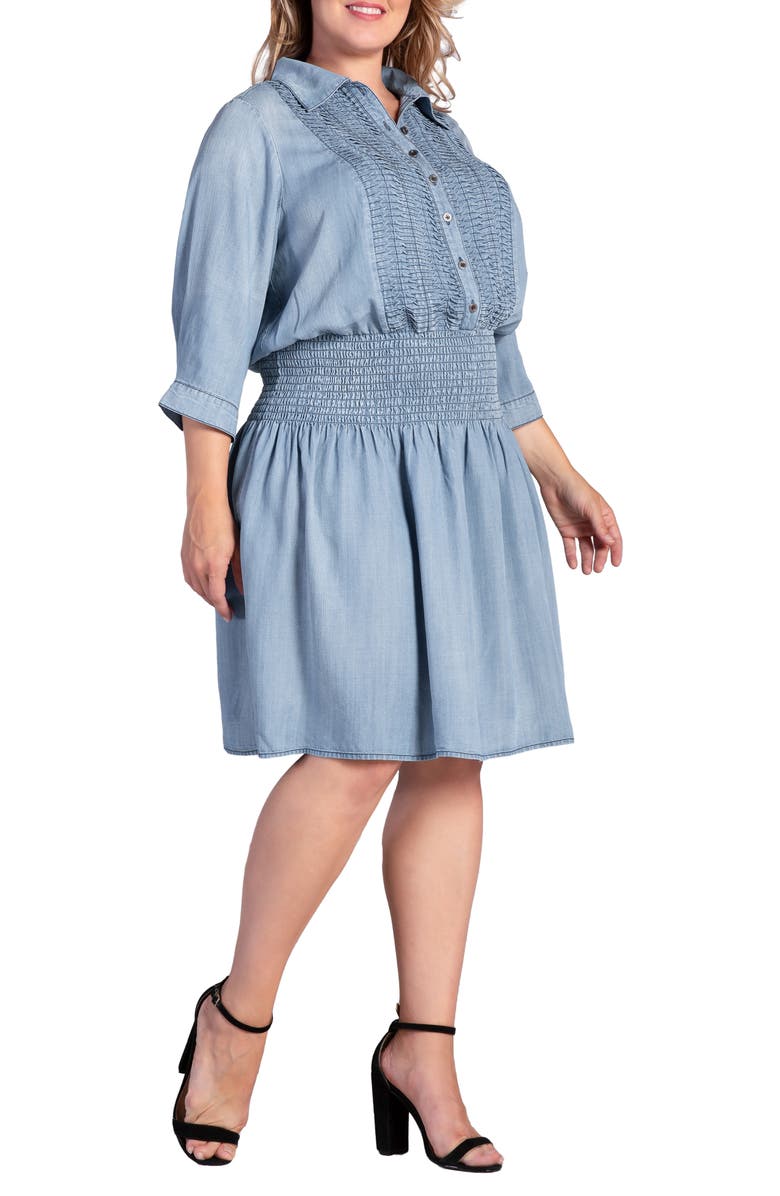Standards & Practices Felis Smocked Shirtdress, Alternate, color, Blush Indigo