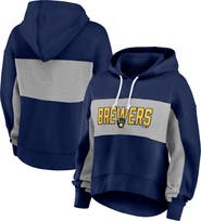 FANATICS Women's Fanatics Navy Milwaukee Brewers Filled Stat Sheet Pullover Hoodie