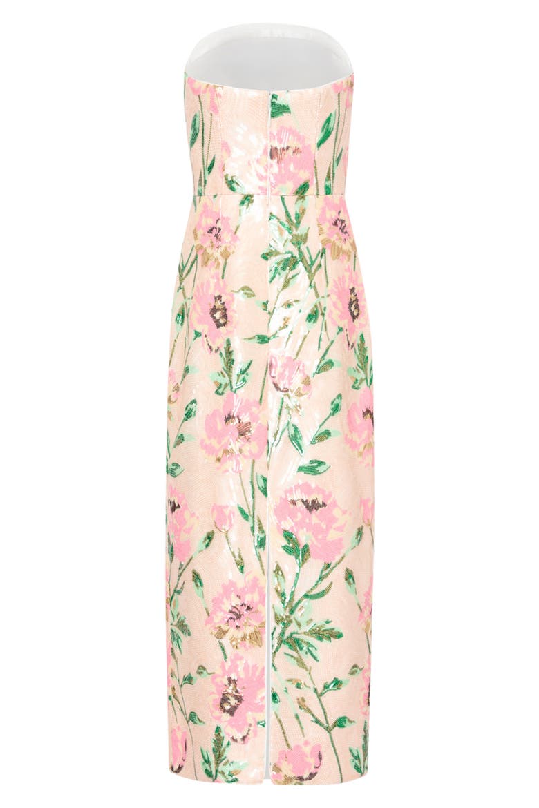 kait fleur paillette-embellished midi-dress MILLY Kait Fleur Paillette Midi Dress in White