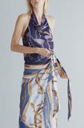 MANGO Print Halter Top
