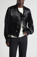 JKEEFER Hampton Satin Varsity Jacket