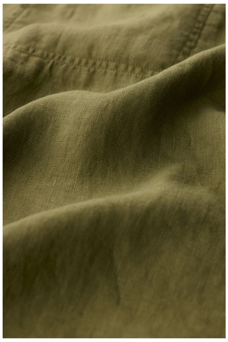 Cresting Waves Sleeveless Linen A-Line Dress, Alternate, color, CREEK