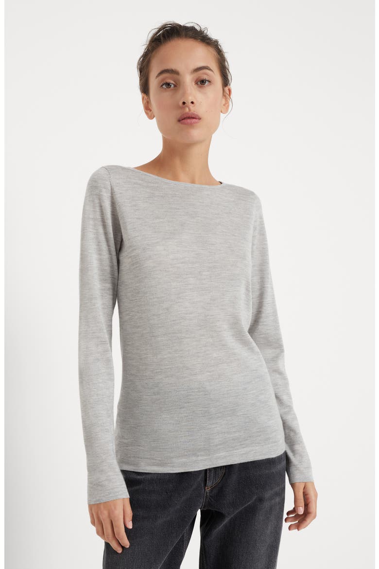 Cashmere and silk sweater, Alternate, color, Light Grey