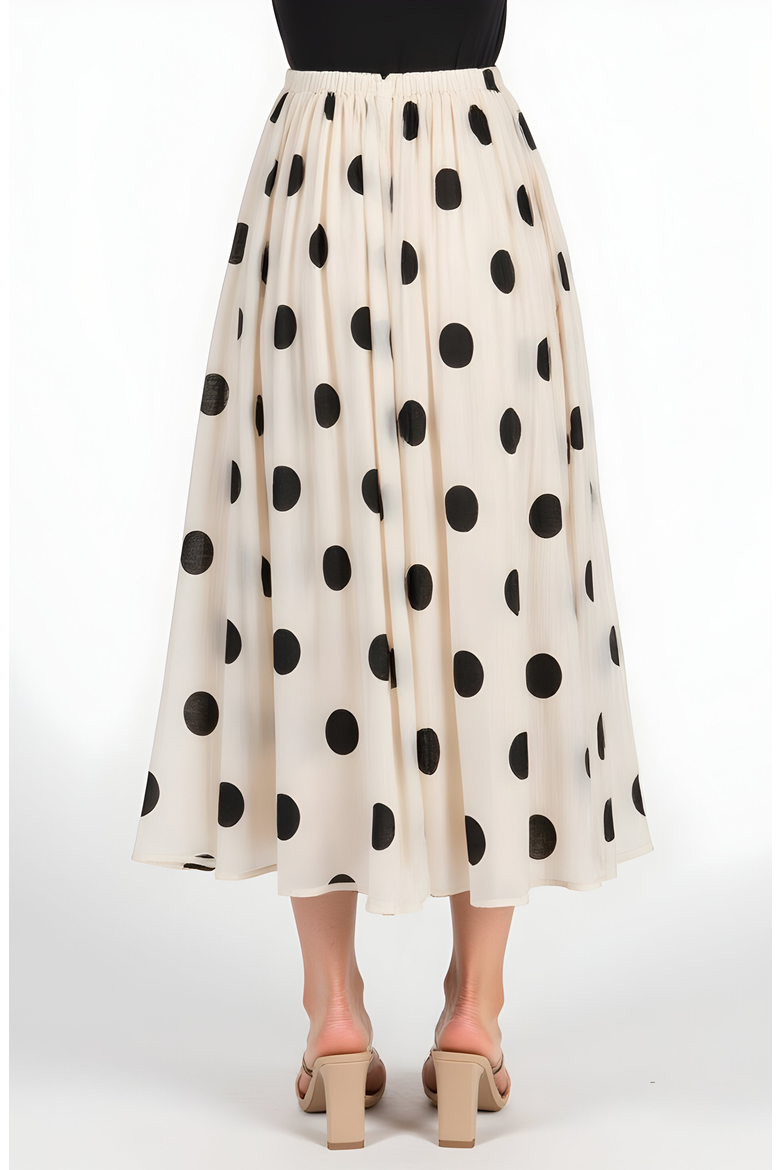 Polka Dot Pleated Midi Skirt, Alternate, color, Polka dot print
