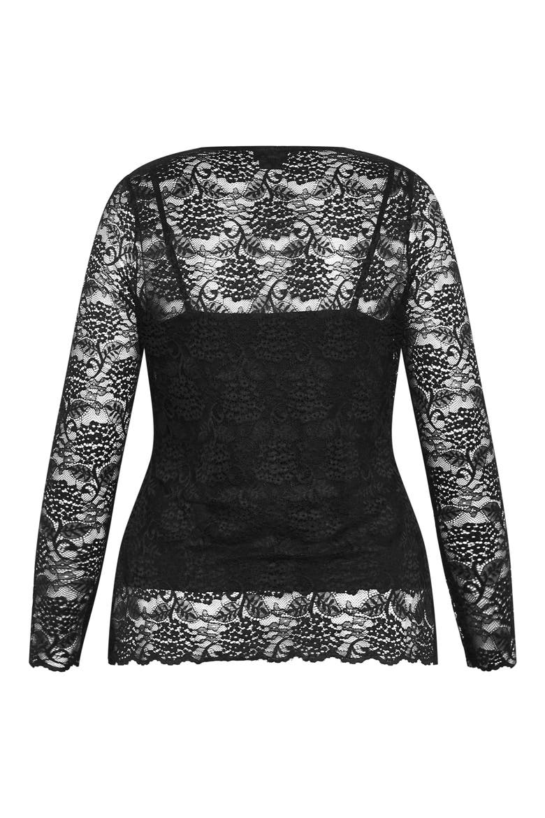 Selena Lace Top, Alternate, color, BLACK