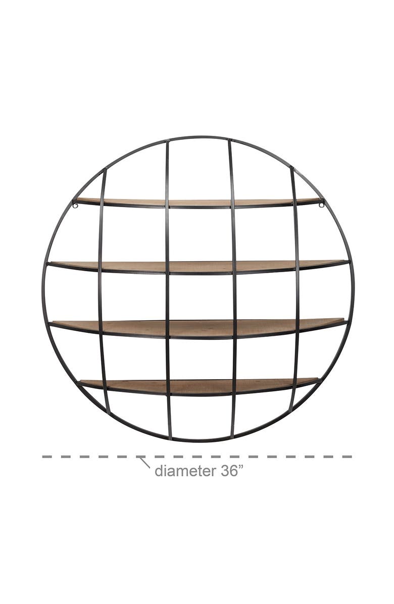 GINGER BIRCH STUDIO Light Brown Metal Industrial Wall Shelf, Alternate, color, Light Brown