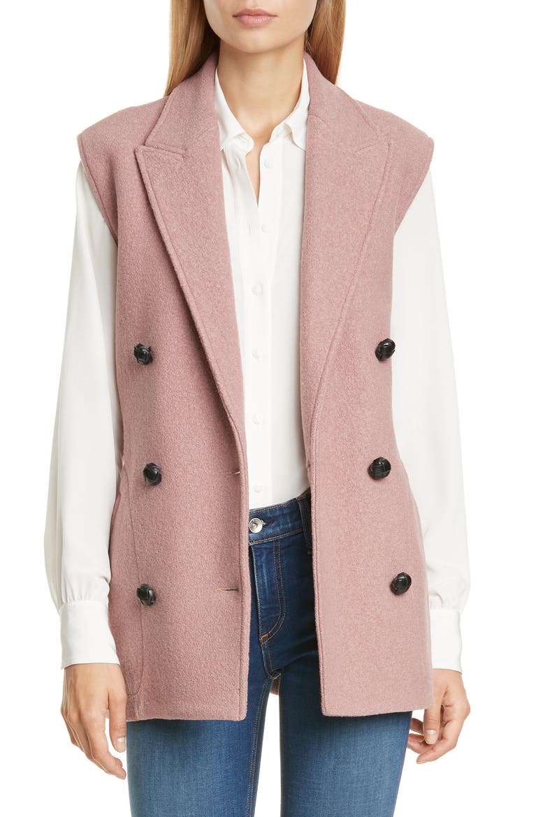 Pearson Wool Bouclé Vest, Main, color, PINK