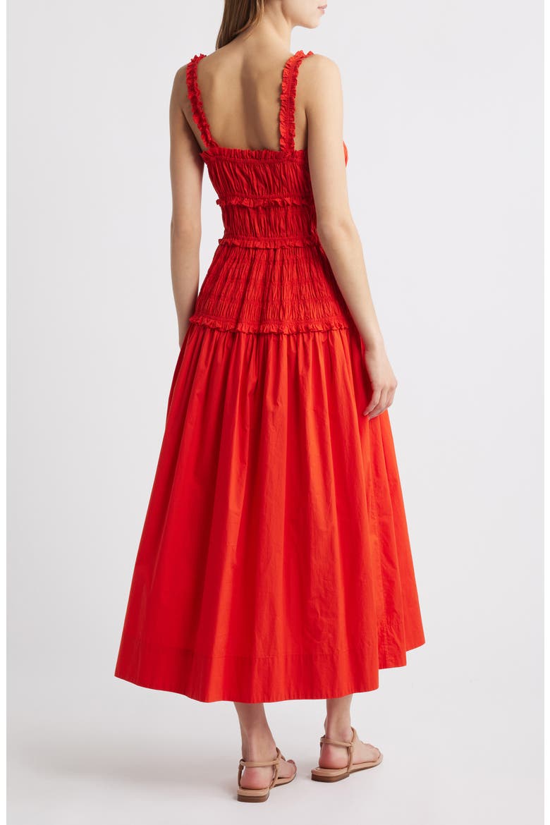 Marianne Organic Cotton Poplin Midi Dress, Alternate, color, CARMINE