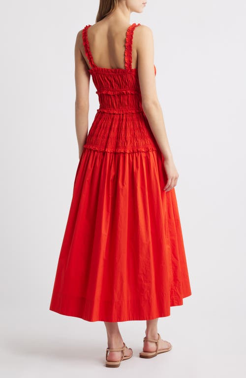 Doen Marianne Shirred Cotton-poplin Midi Dress
