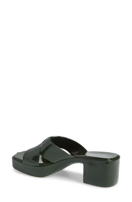 Jeffrey Campbell Bubblegum Platform Sandal In Dark Khaki Shiny