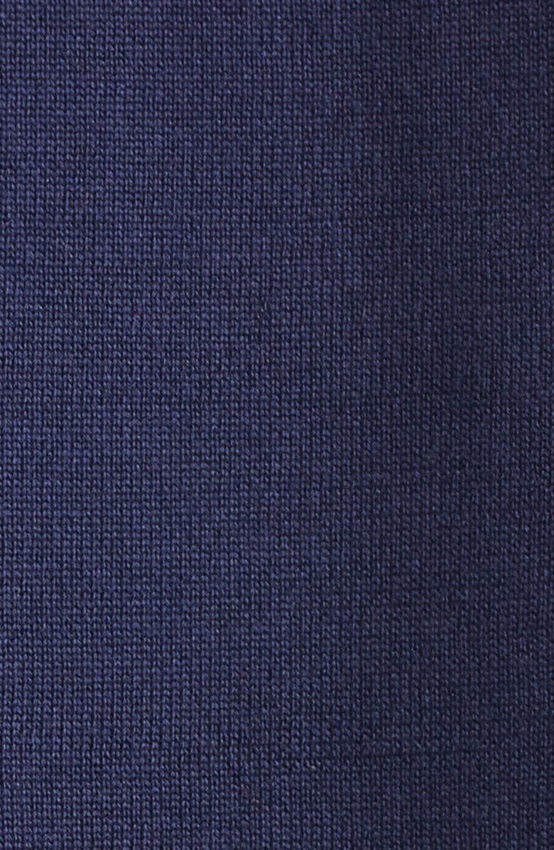ST. JOHN Fallon Silk & Cotton Blend Polo Sweater, Alternate, color, Midnight