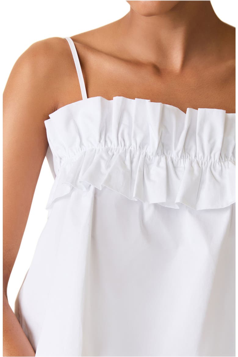 The Sophie Cotton Ruffle Camisole, Alternate, color, OPTIC WHITE