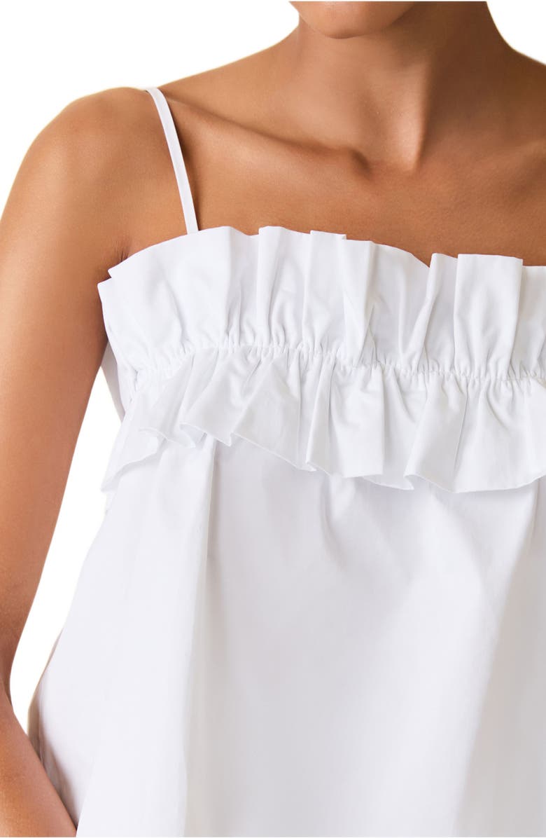 Solid & Striped The Sophie Cotton Ruffle Camisole, Alternate, color, Optic White