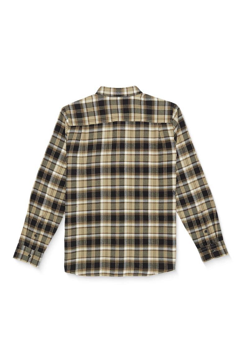 Caden Plaid Button-Up Shirt, Alternate, color, KHAKI