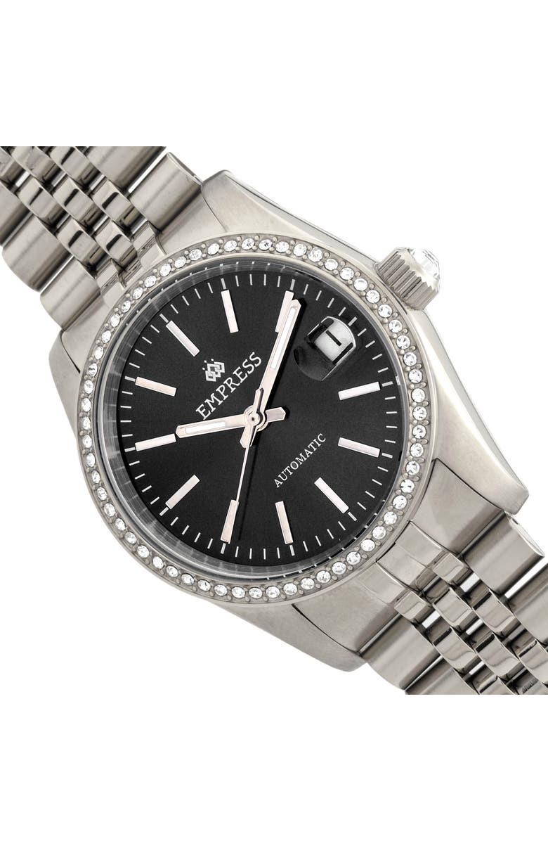 Empress Constance Automatic Bracelet Watch with Date, Alternate, color, Black