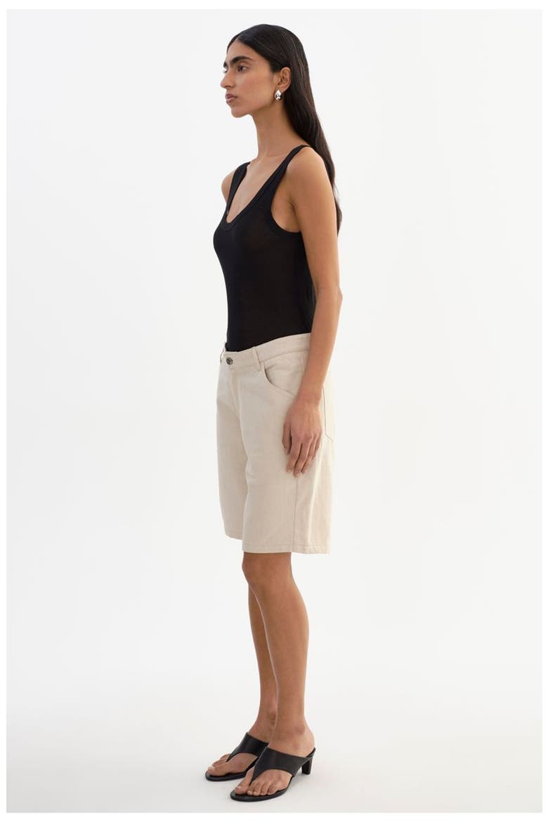 Bary | Linen Twill Bermuda Shorts, Alternate, color, Natural