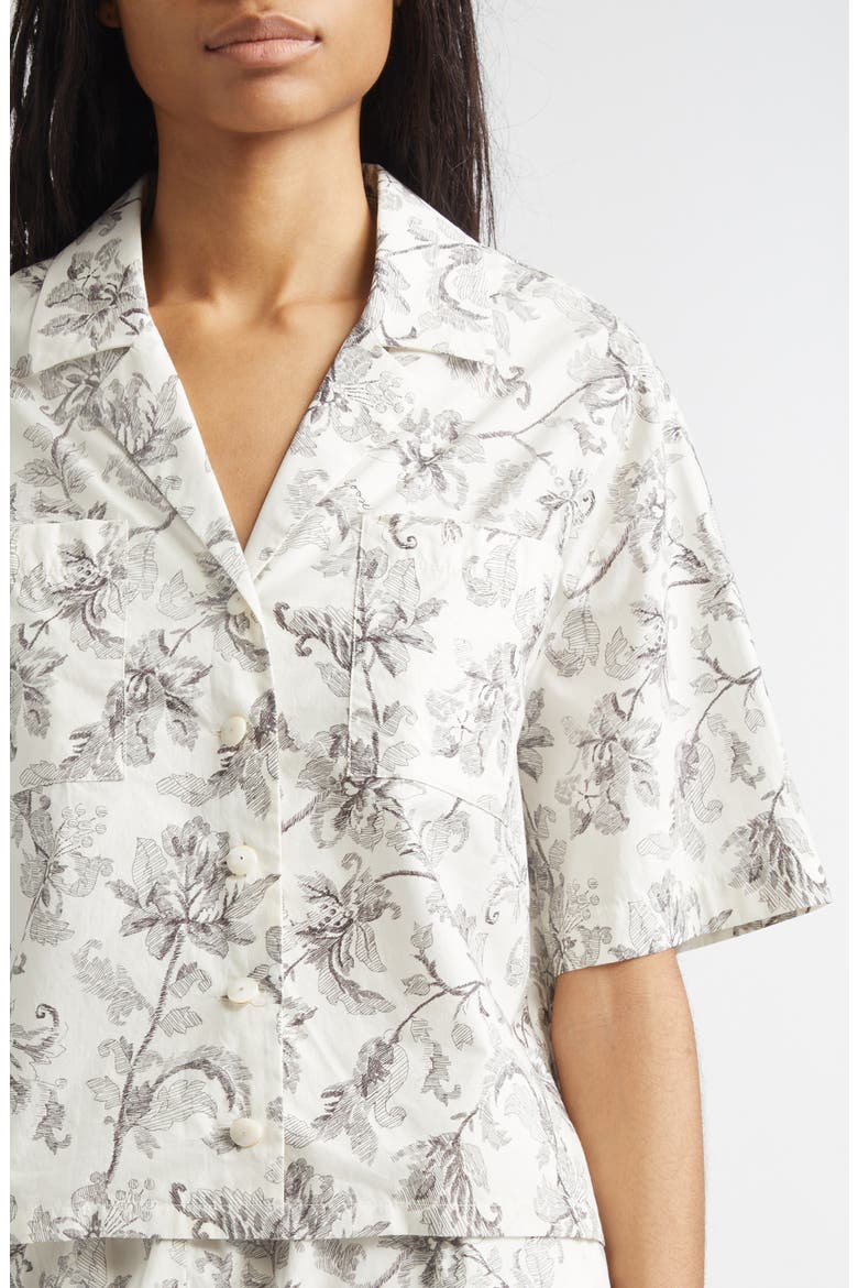 Journey Boxy Button-Up Shirt, Alternate, color, DUSTY WHITE/ BLACK
