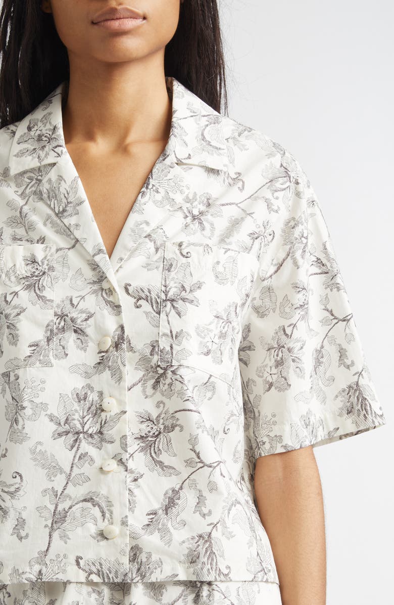 Golden Goose Journey Boxy Button-Up Shirt, Alternate, color, Dusty White/ Black