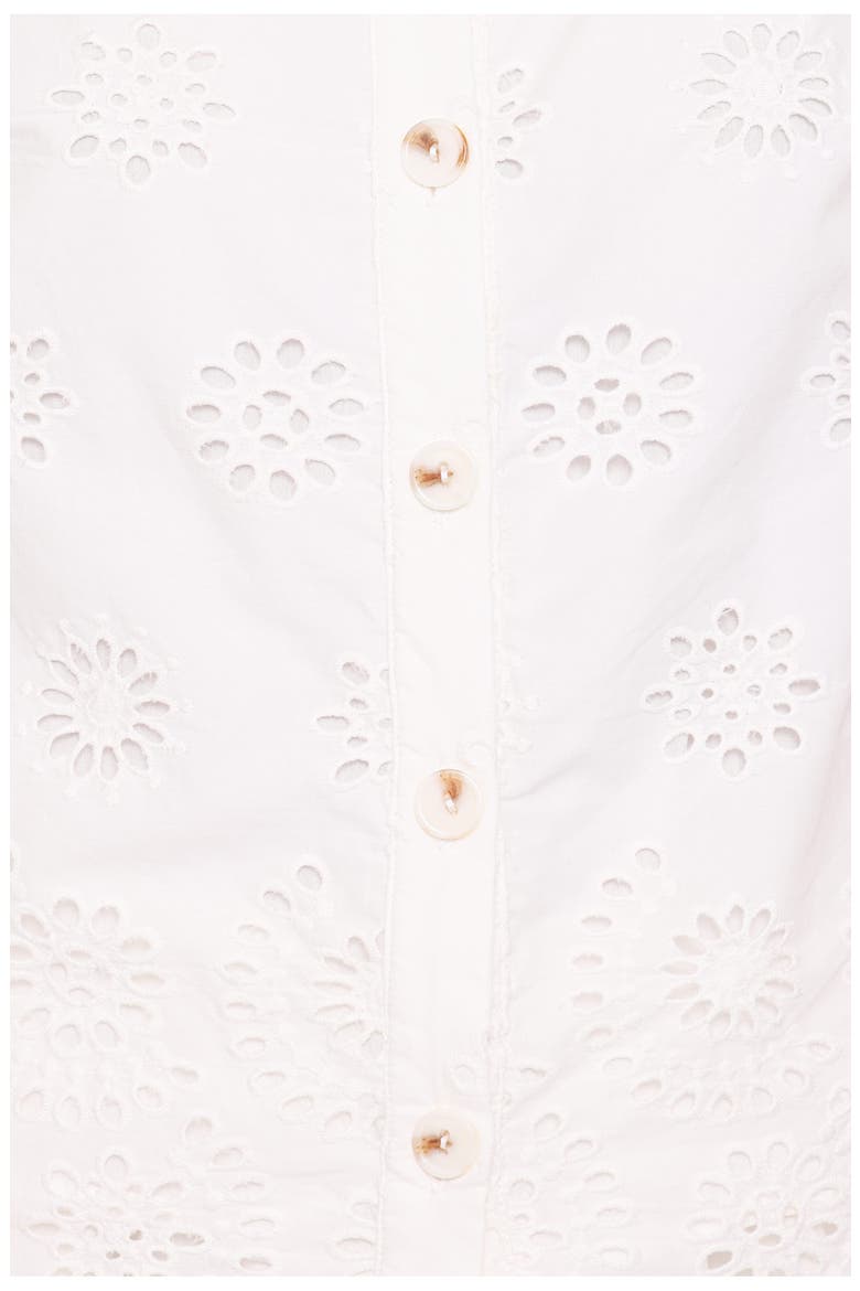 Winny Eyelet Cotton Button Front Top, Alternate, color, WHITE BRODERIE