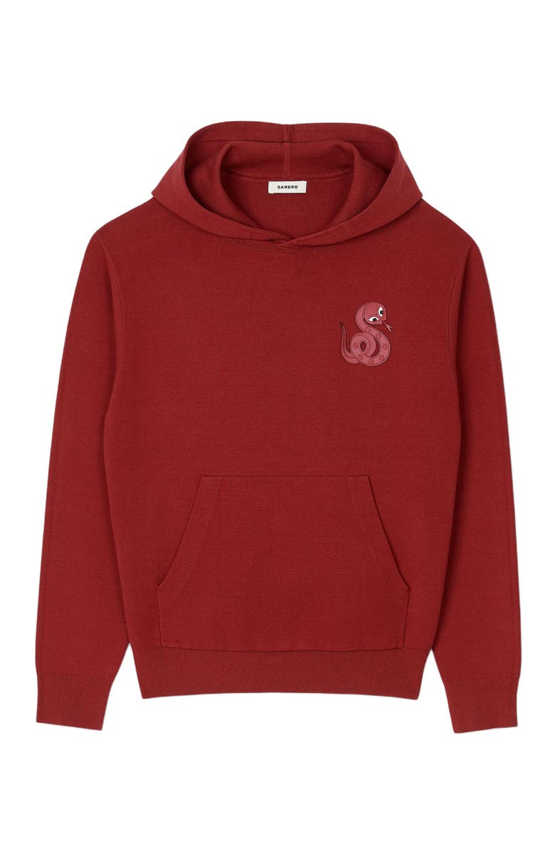 SANDRO Knit sweatshirt with snake detail, Alternate, color, 