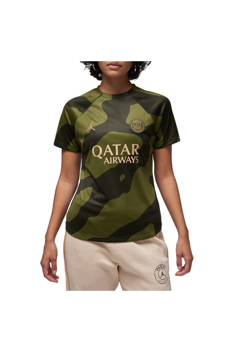 Jordan Brand Women's Jordan Brand Olive Paris Saint-Germain 2023/24 Fourth Academy Pro Pre-Match Top, Alternate, color, Olive