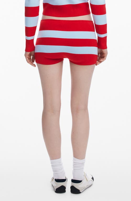 Desigual Stripe Shorts In Red