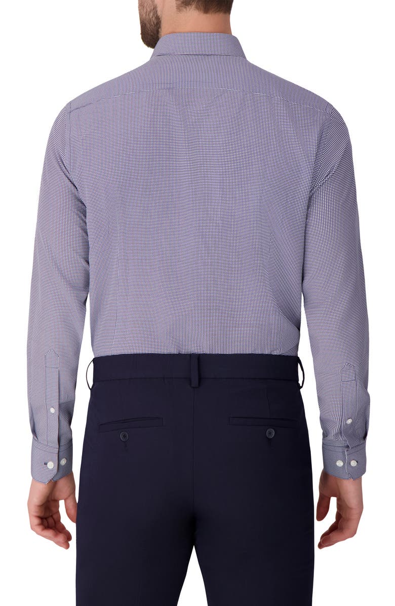 Report Collection Bubble Print Slim Fit Stretch Dress Shirt, Alternate, color, White