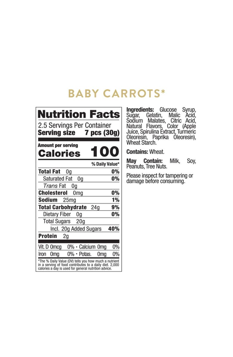 sugarfina Green Bunny Set of 4 Baby Carrots Candy Cubes, Alternate, color,