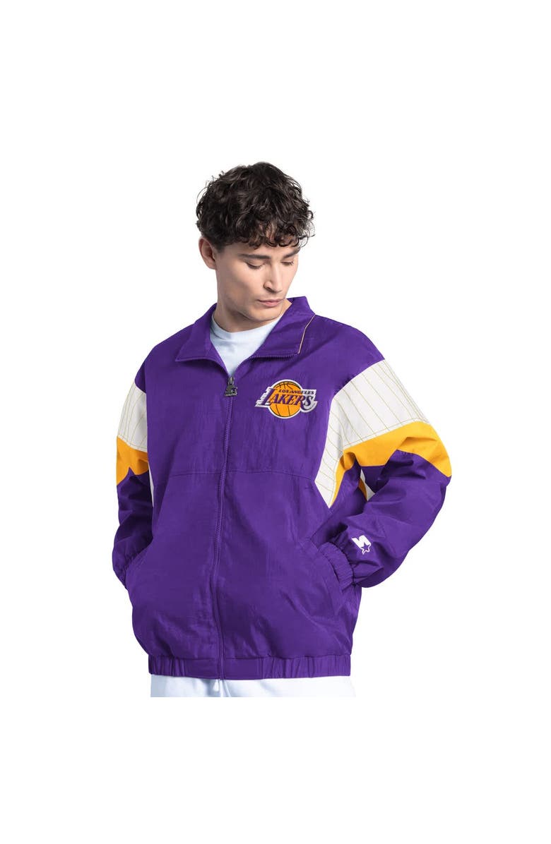 STARTER Men's Starter Purple Los Angeles Lakers Yard Line Full-Zip Jacket, Main, color, Purple
