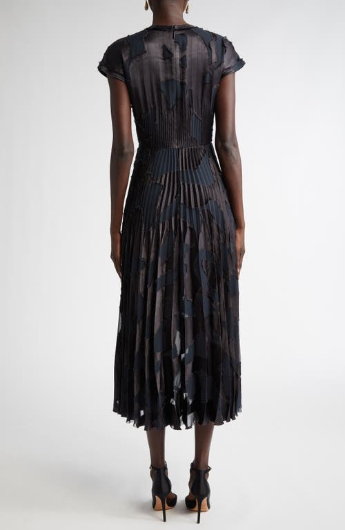 Jason Wu Collection Abstract Fil Couple Fit-flare Midi Dress In Ink