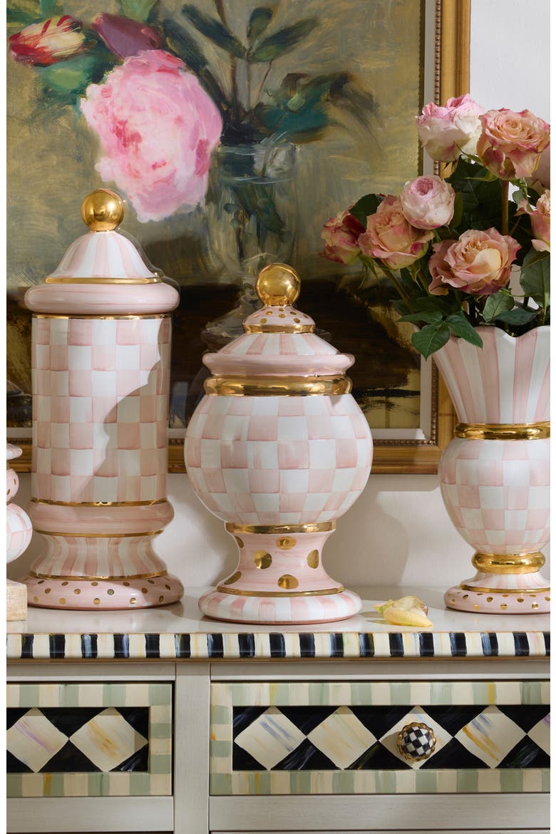 Rosy Check Ceramic Globe Canister, Alternate, color, ROSY